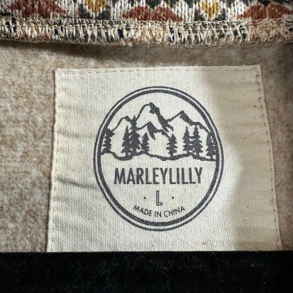 Marley Lilly Brown Large Pullover Sweatshirt Pattern Monogram Initial JWR Fall - Picture 9 of 12